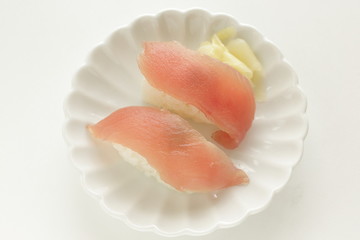 Japanese sushi on dish for gourmet food image