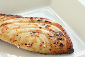 Japanese food, grilled miso swordfish fillet 