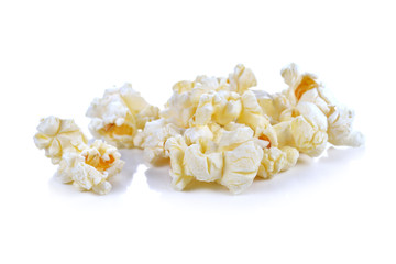 Popcorn isolated on the white background