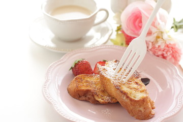 Homemade strawberry and French toast