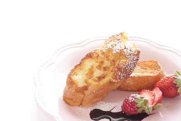 Homemade strawberry and French toast