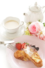 Homemade strawberry and French toast