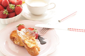 Homemade strawberry and French toast