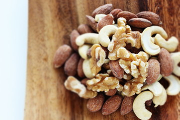 Mixed nuts, walnut and almond
