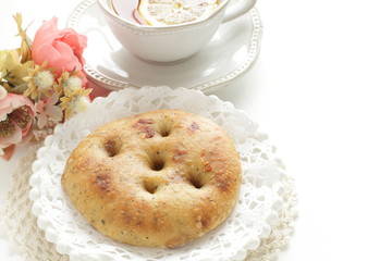 Italian bread, foccacia for breakfast image
