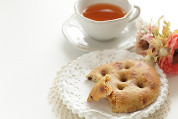 Italian bread, foccacia for breakfast image