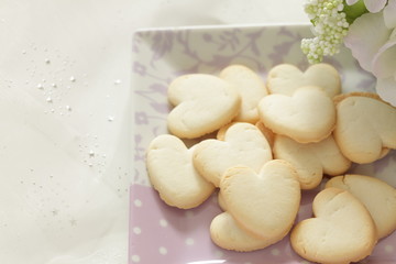 Heart shaped cookie with copy space