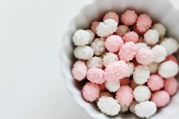 Japanese confectionery, pink and white candy