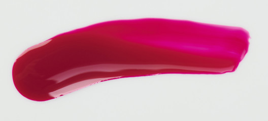 Glossy deep red paint stroke