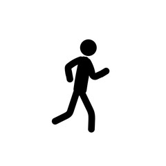 Fototapeta na wymiar silhouette of man running on white background