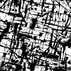 Abstract grunge background black and white. Seamless texture of scratches, chips, cracks. The dark pattern of the old surface.