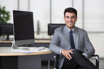 Businessman sitting in office