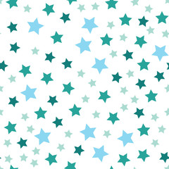 Star seamless pattern. White and black retro background. Chaotic elements. Abstract geometric shape texture. Effect of sky. Design template for wallpaper,wrapping, textile. Vector Illustration.