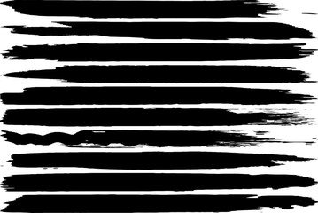 Set of vector grunge brushes. Abstract lines from ink.