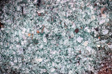 Close up shot of shattered glass
