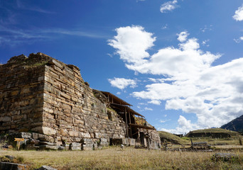 ruins of the pre-Incan Chavin civilization in the Peruvian highlands of Ancash