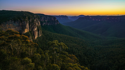 blue hour at govetts leap lookout, blue mountains, australia 40