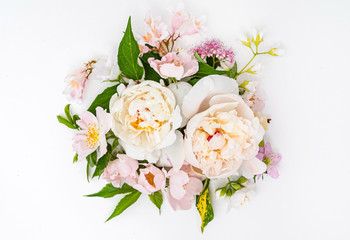 summer flowers on the white background