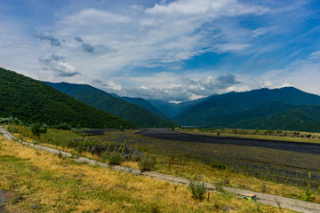Naklejka premium Caucasus mountain range close to Kvareli