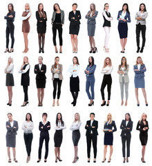 Obraz premium collage of successful modern businesswoman. isolated on white