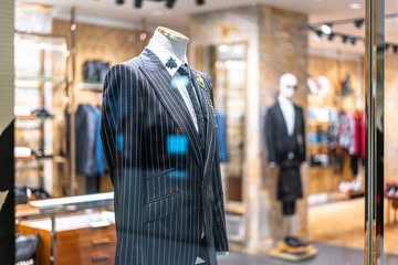 luxury suit in shopping mall