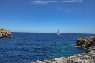 Sailboat sailing on the sea