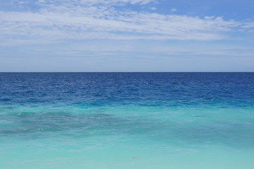 View of the sky and the Indian Ocean in cloudy weather