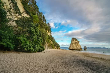 Foto auf Acrylglas mächtiger Sandsteinfelsenmonolith am Cathedral Cove Beach, Coromandel, Neuseeland 4 © Christian B.