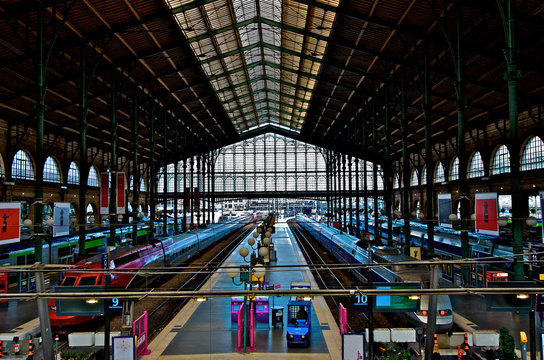 High-speed rail train station, Paris, France 
