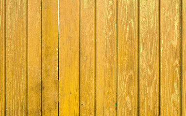 The texture of painted boards in yellow