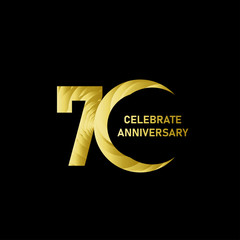 70 Years Anniversary Vector Template Design Illustration