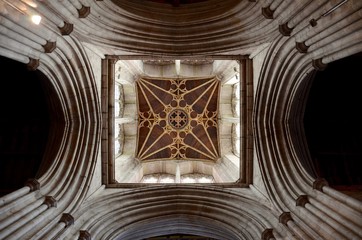 The ceiling of St Laurence's Church in Ludlow, England