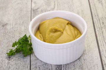 Mustard sauce in the bowl