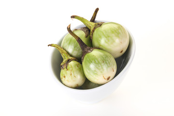 Asian green eggplant - ready for cooking