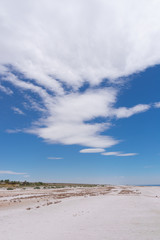 Interesting cloud pattern in the sky above Salton Sea