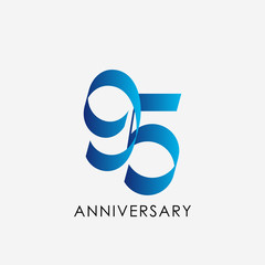 95 Years Anniversary Celebration Vector Template Design Illustration