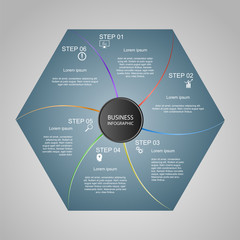 Business InfoGraphics, Geometry, Hexagon Design, Marketing presentation , section banner