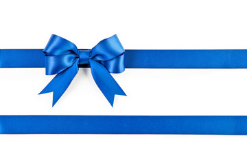 Blue bow and ribbon isolated on white background. - 274661440