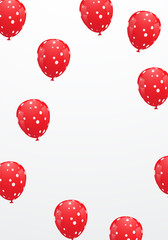 Red dot balloon background with white dots