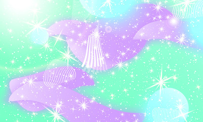 Fairy background. Unicorn pattern.