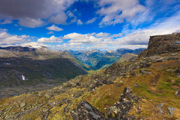 Mountains landscape with Dalsnibba viewpoint, Norway