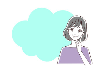 Obraz premium 考えるシニア女性