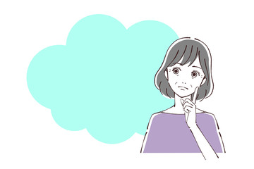 考えるシニア女性