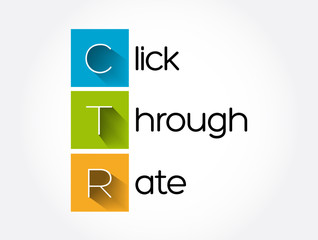 CTR - Click Through Rate acronym, business concept background