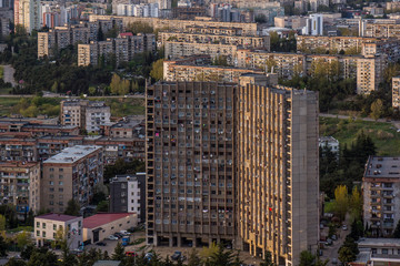 residential area with old soviet buildings in tiflis