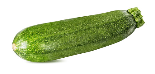 Fresh zucchini isolated on white background with clipping path