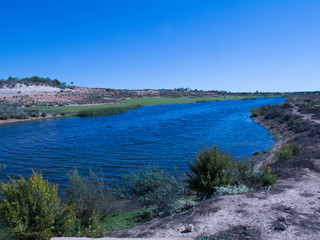 Water feature on golf course.