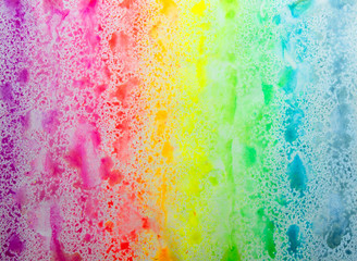 Abstract Bright Spotted Colorful Hand-Drawn Watercolor Background.