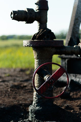 Oil, gas industry. Group wellheads and valve armature