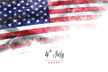 happy Independence Day greeting card american flag grunge background